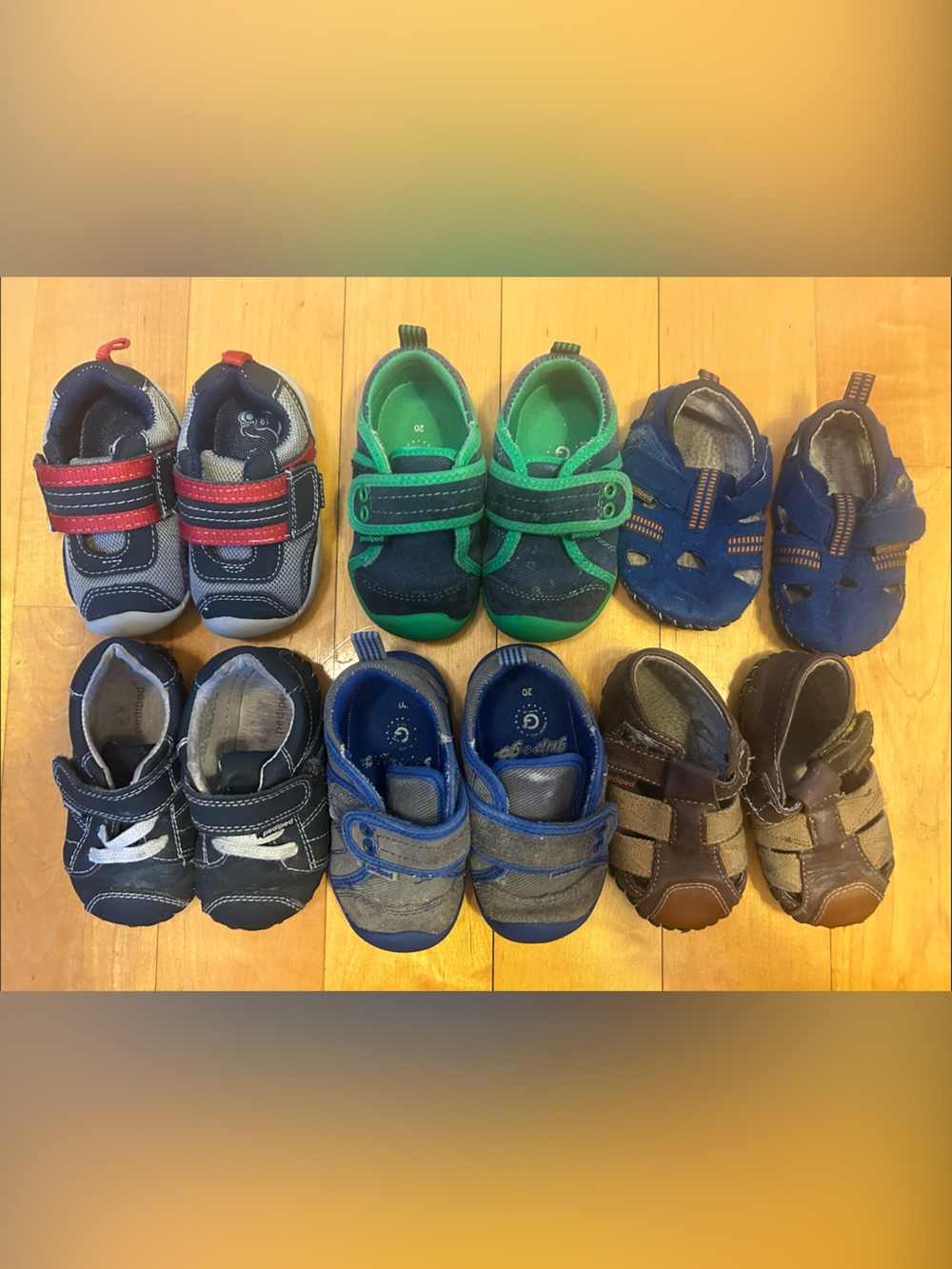 Lot of 6 Pair Pediped Casual Sneakers and Sandals - 12-24mo